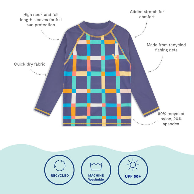 UV Protective Rash Vest Multi Check